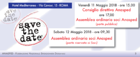11 – 12 Maggio: Consiglio Direttivo e Assemblea Soci ANASPED