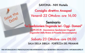 Consiglio Direttivo ANASPED e Seminario: “Lo Spedizioniere Doganale Ieri – Oggi – Domani”